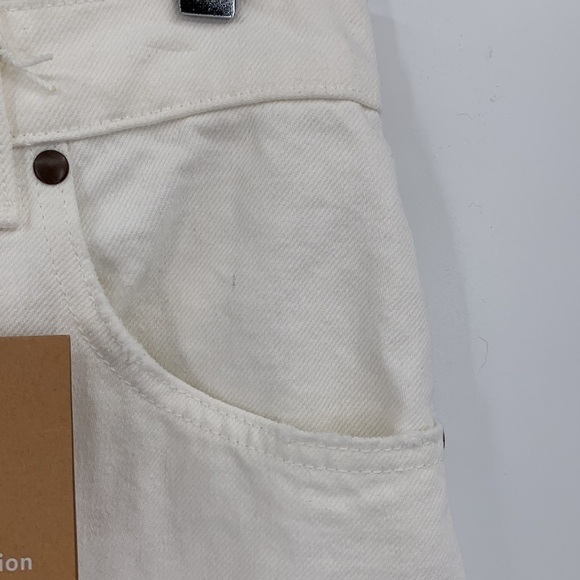 Reformation Jeans Cowboy high rise straight leg white distressing knee new 29 - Picture 7 of 7